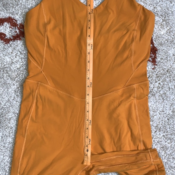 Lululemon- Sz 10&14- Autumn Orange- Align 8” Onesie Tank Top- Double Lined - Picture 8 of 15
